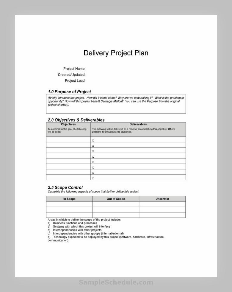 Project Plan Template 50