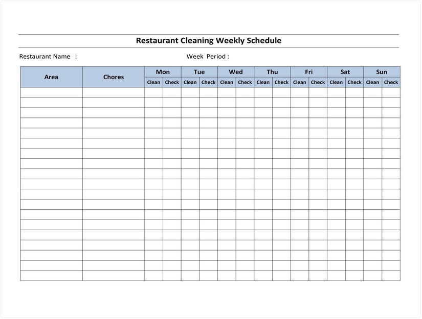 10 Free Cleaning Schedule Template For