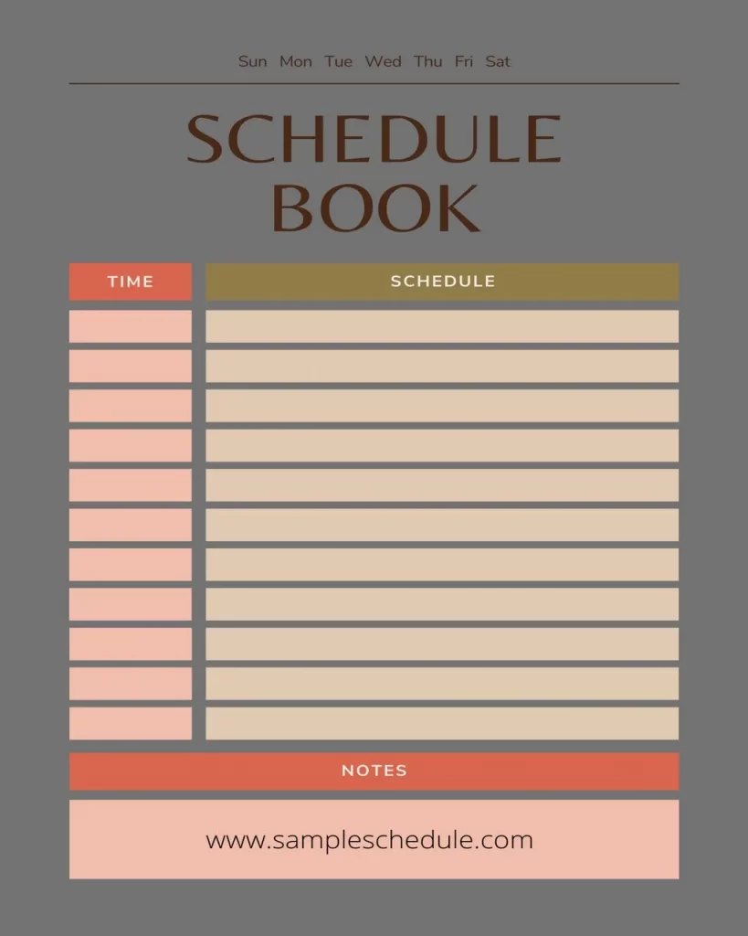 Schedule Book Template 01