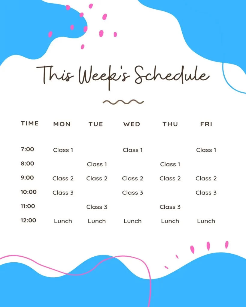 Schedule Book Template 03