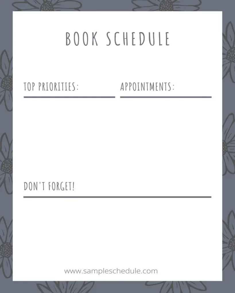 Schedule Book Template 06
