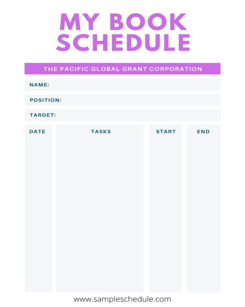 Schedule Book Template 08