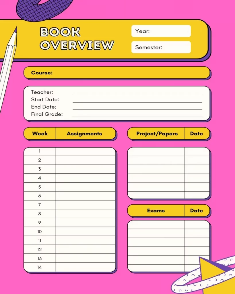 Schedule Book Template 11