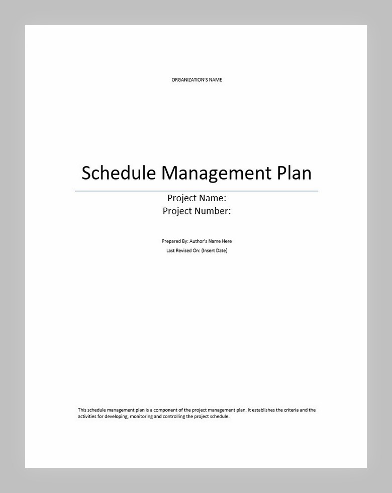 Schedule Management Plan Template 01