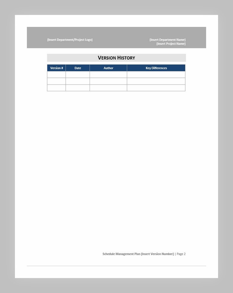 Schedule Management Plan Template 06