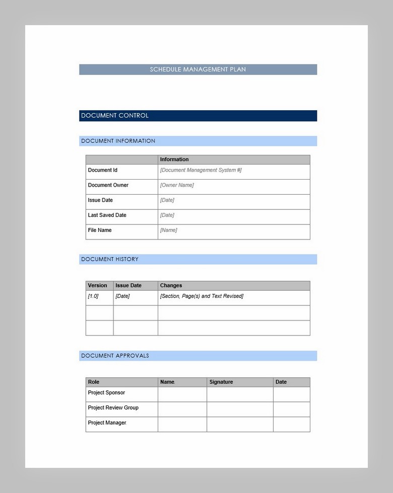 Schedule Management Plan Template 10