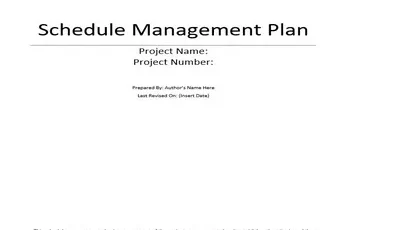 Schedule Management Plan Template Featured