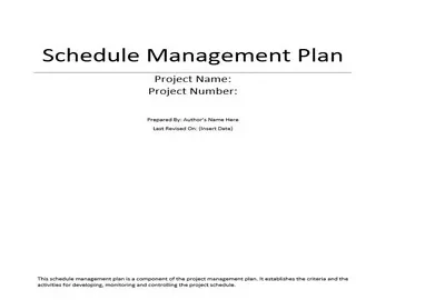 Schedule Management Plan Template Featured