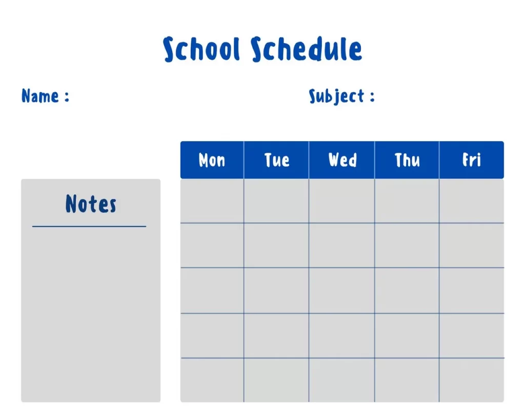 School Schedule