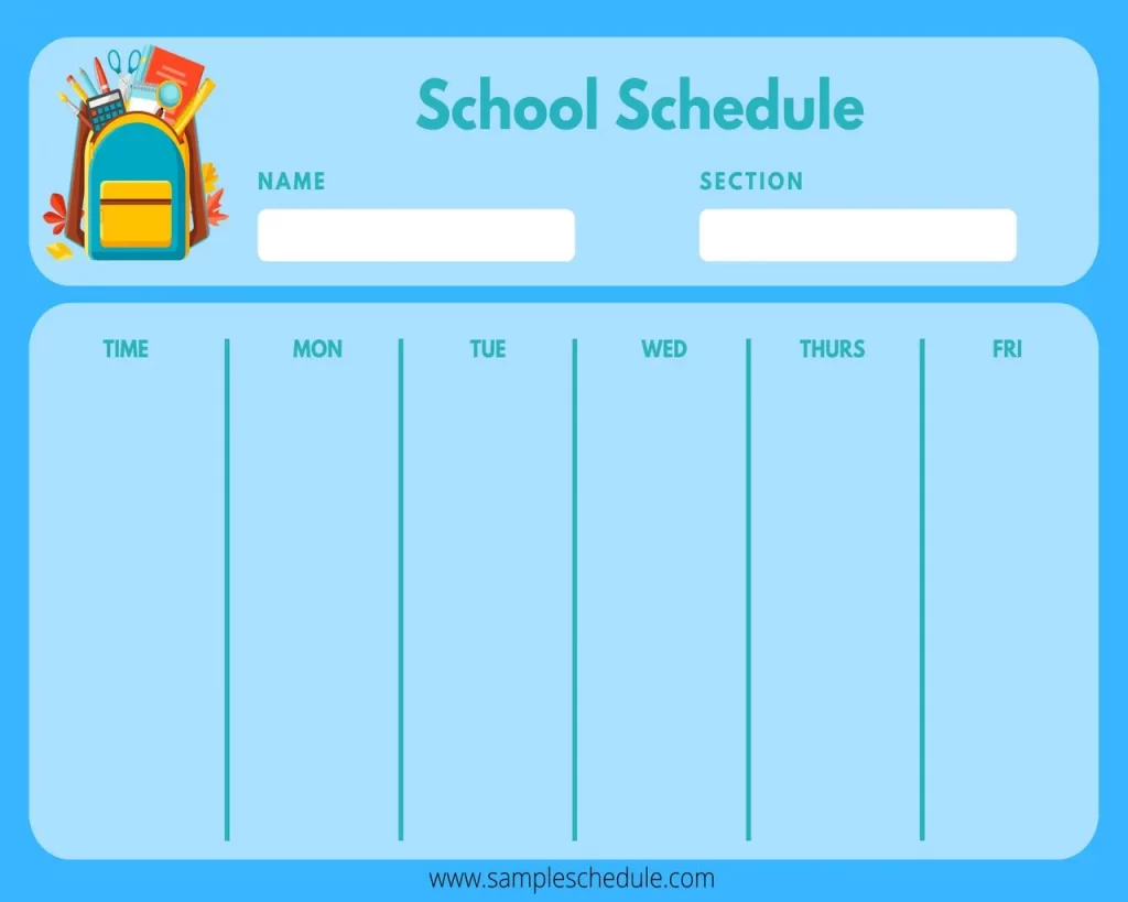School Schedule Templates 09