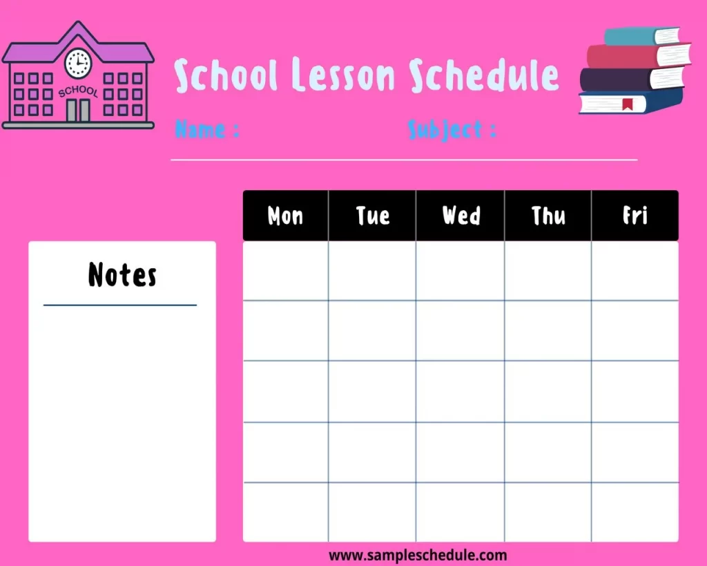 School Schedule Templates 10