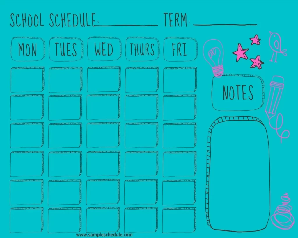 School Schedule Templates 13