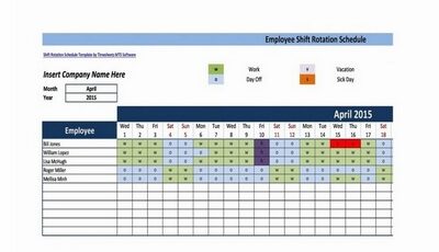 Shift Rotation Schedule Template Featured