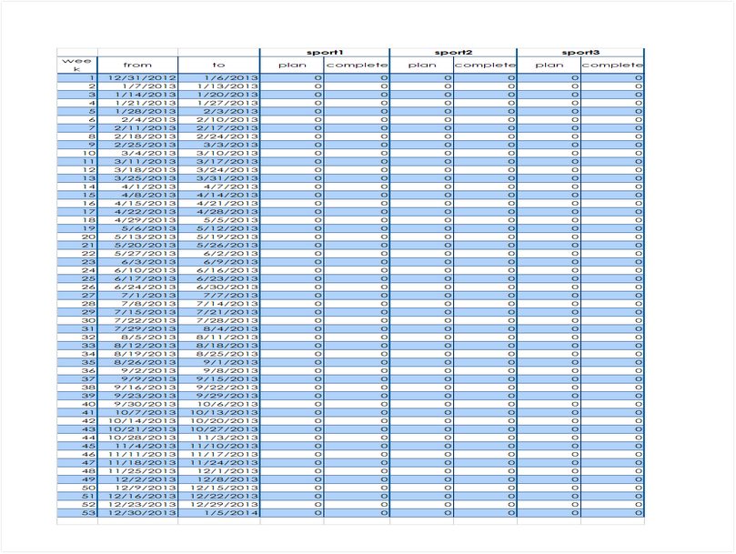 Sports Training Schedule