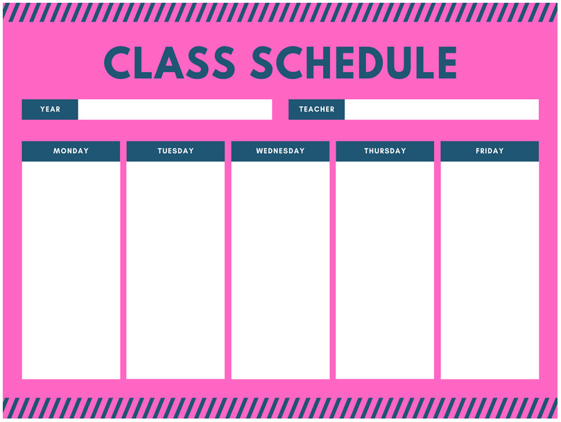 Template For Class Schedule 01