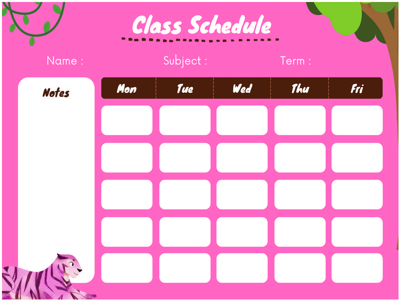 Class Schedule Template