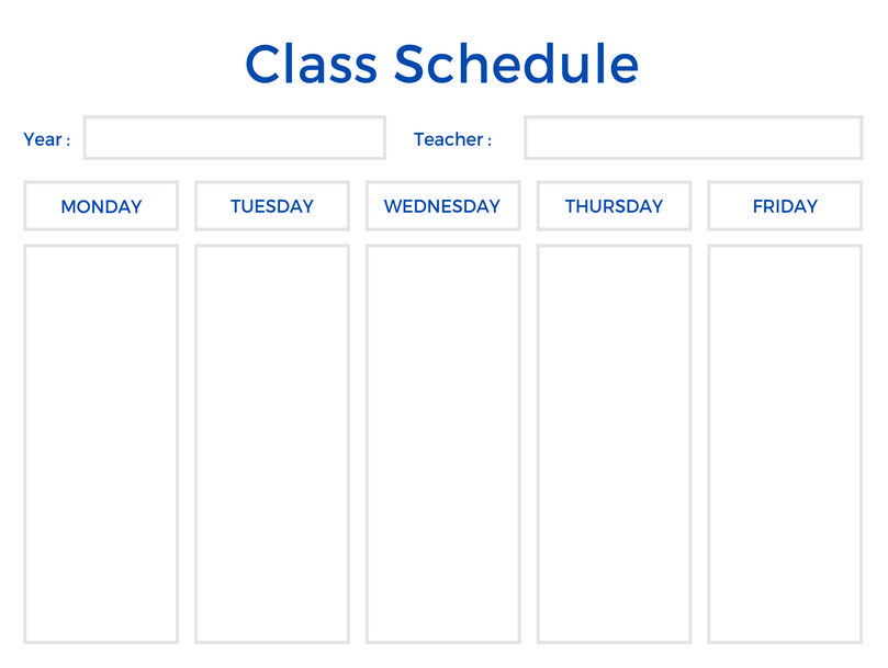 Class Schedule Template Google Docs