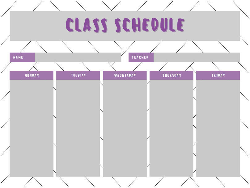 Template For Class Schedule 19