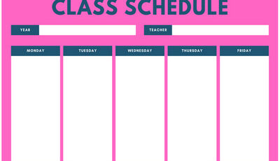 Template For Class Schedule Featured 23
