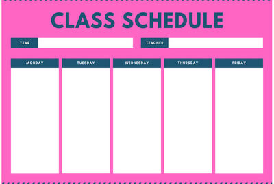 Template For Class Schedule Featured 23