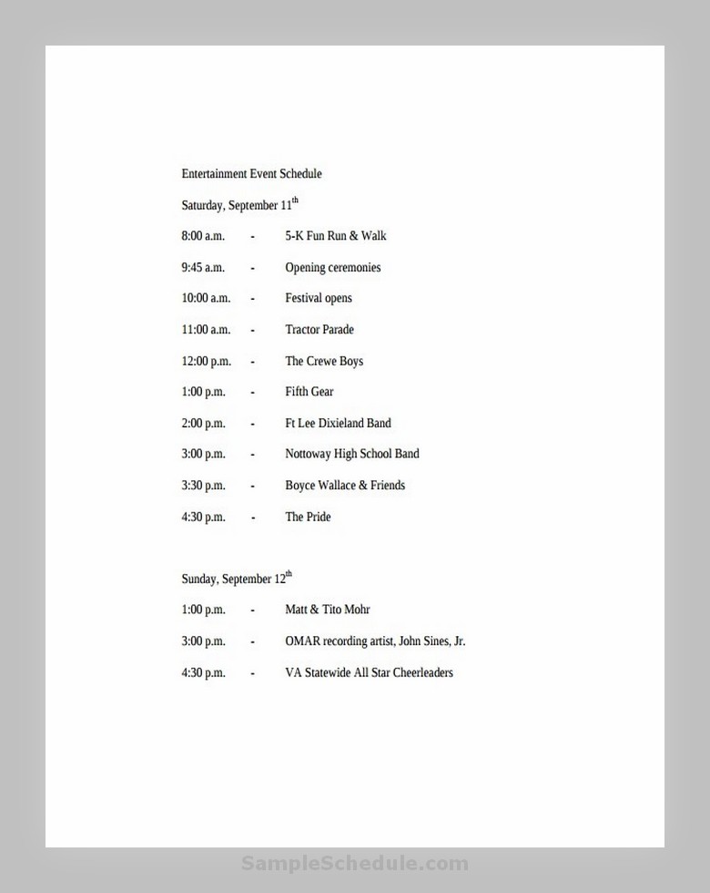 Template For Schedule Of Events 04