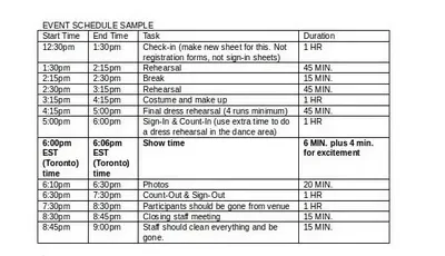 Template For Schedule Of Events Featured