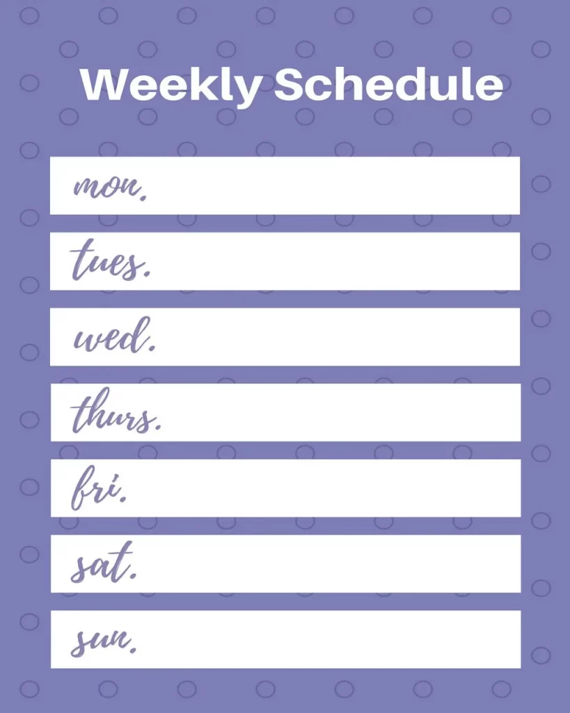 Template For Weekly Schedule 17