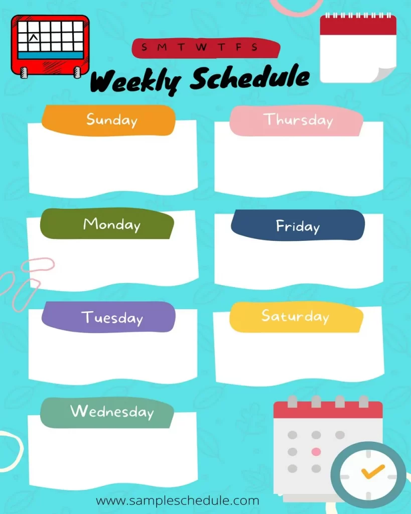 Template For Weekly Schedule 20