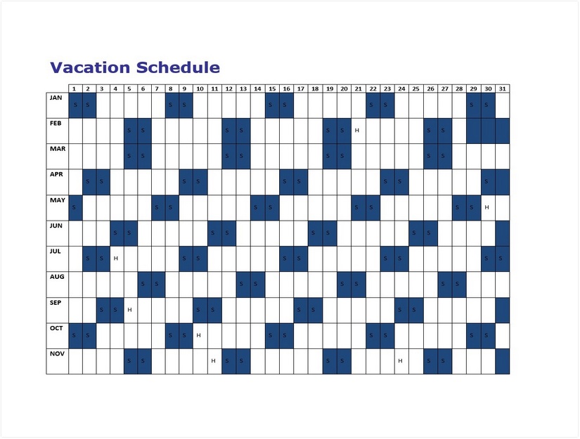 Vacation Schedule Template