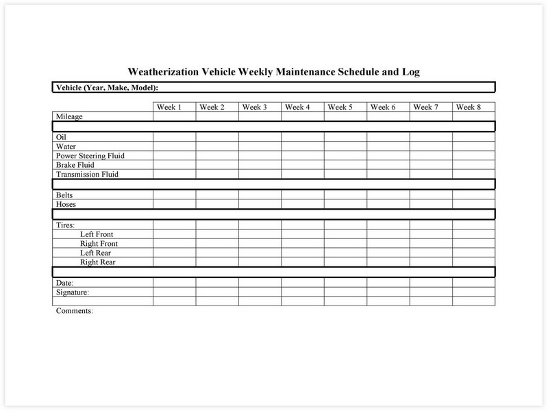 Vehicle Maintenance Schedule template 01