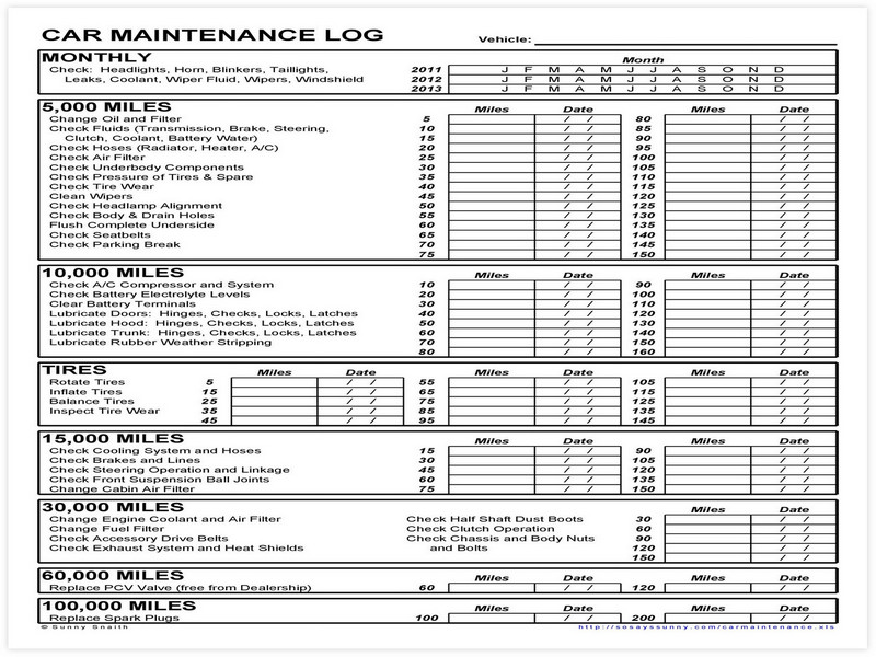 Vehicle Maintenance Schedule template 10