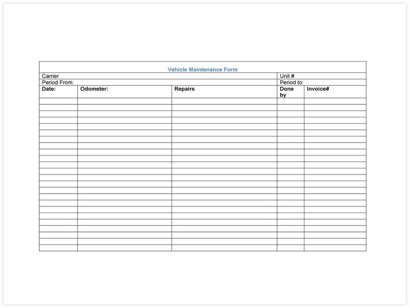 Vehicle Maintenance Schedule template 15