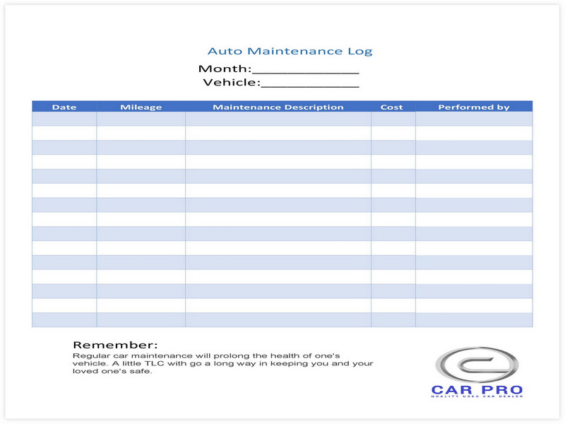Vehicle Maintenance Schedule template 24