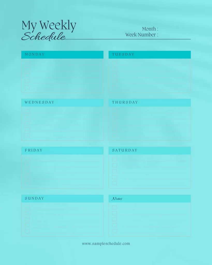 Weekly Schedule Template 02