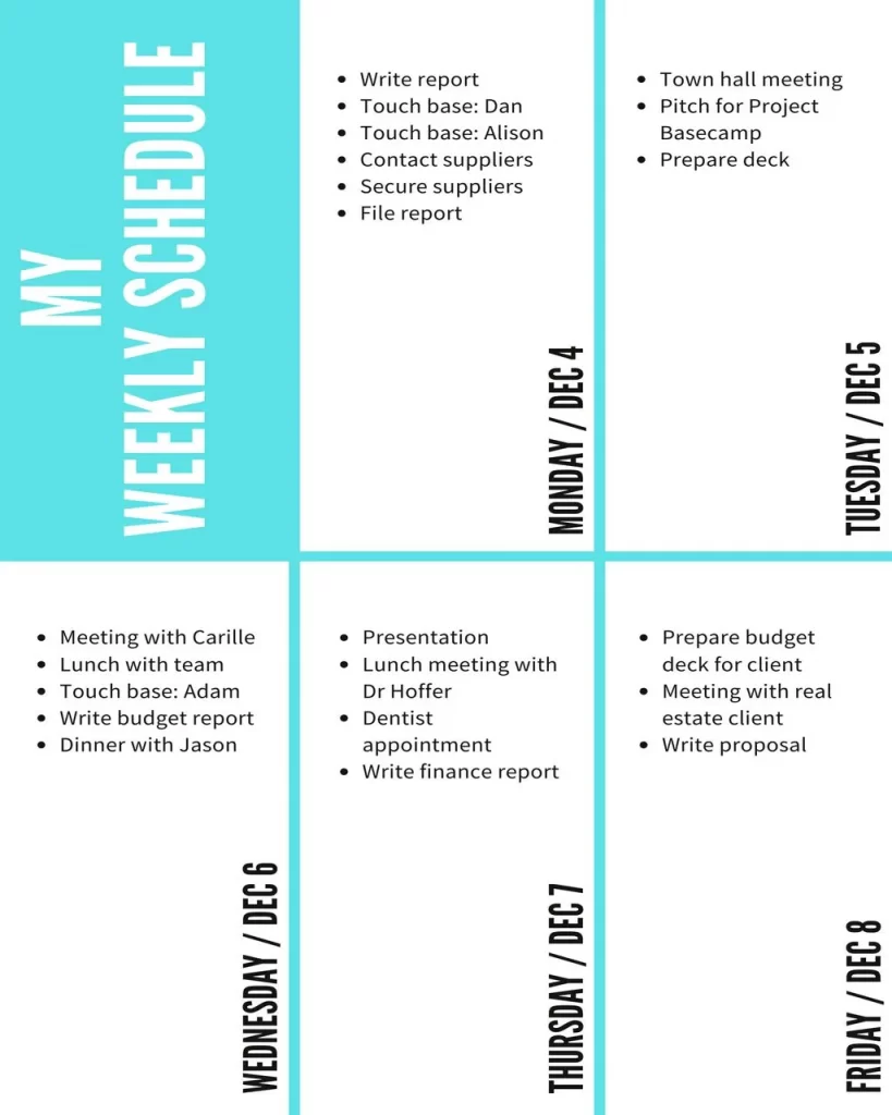 Weekly Schedule Template 04