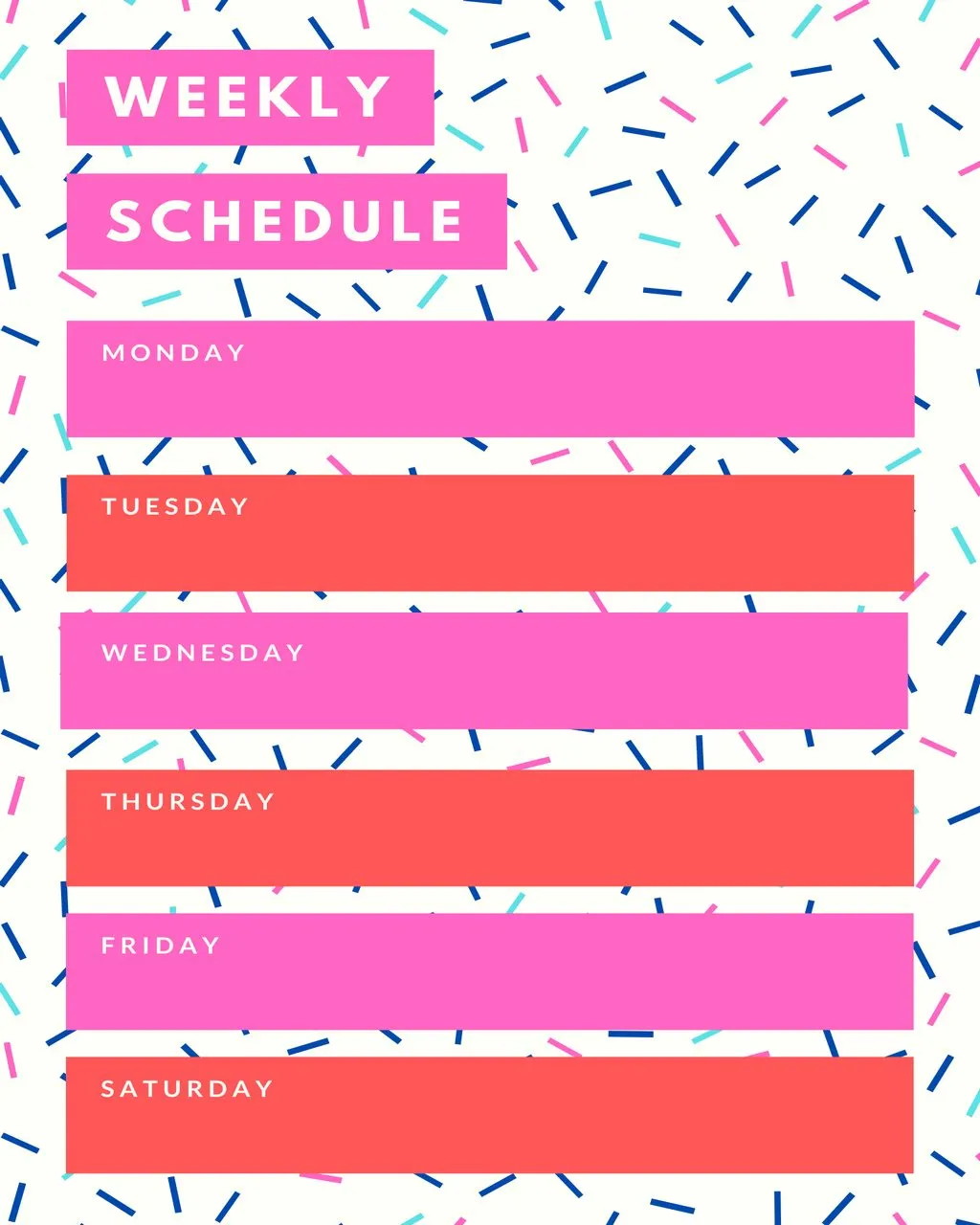 Weekly Schedule Template 05