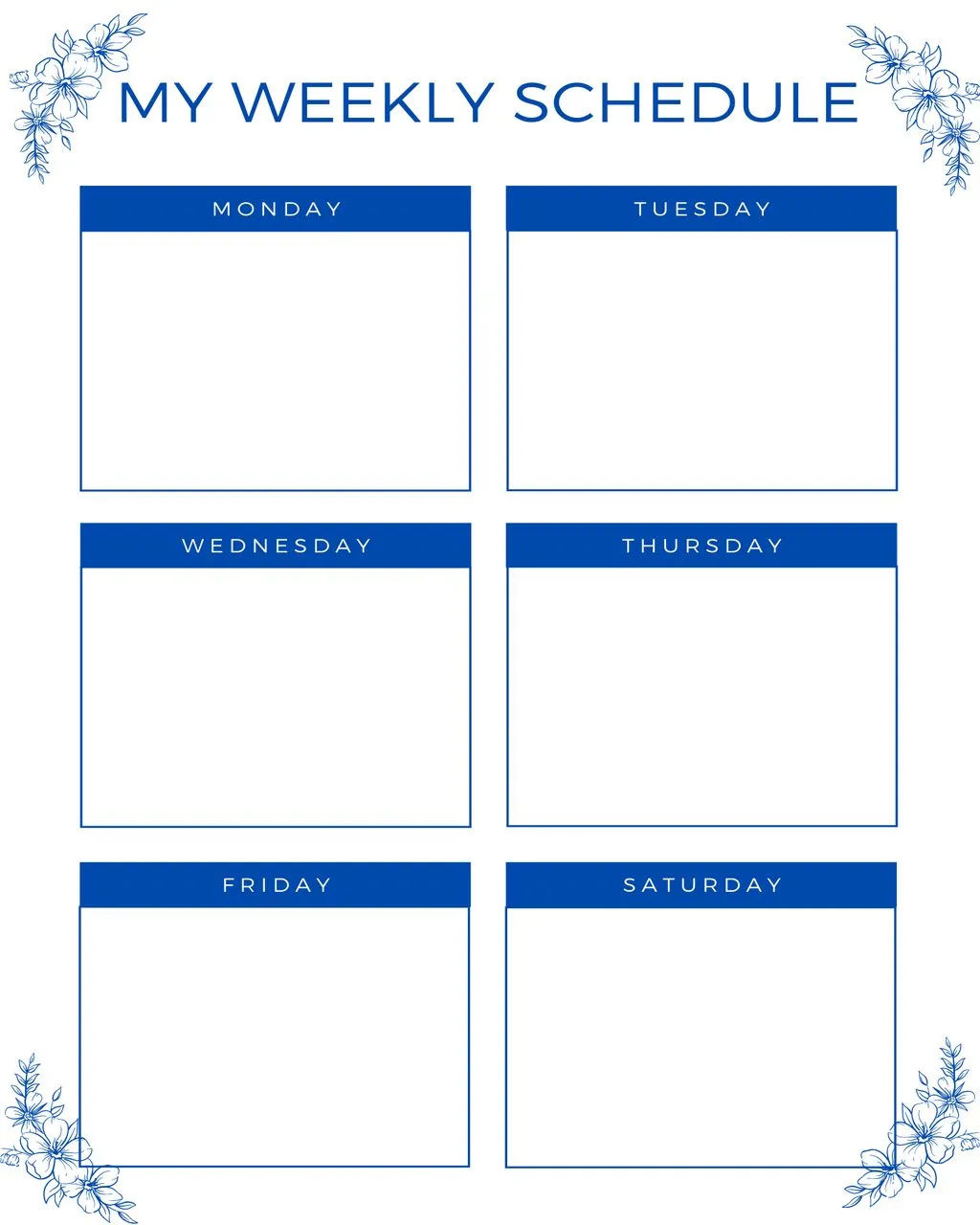 Weekly Schedule Template 06