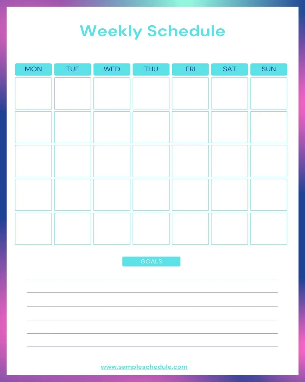 Weekly Schedule Template 10