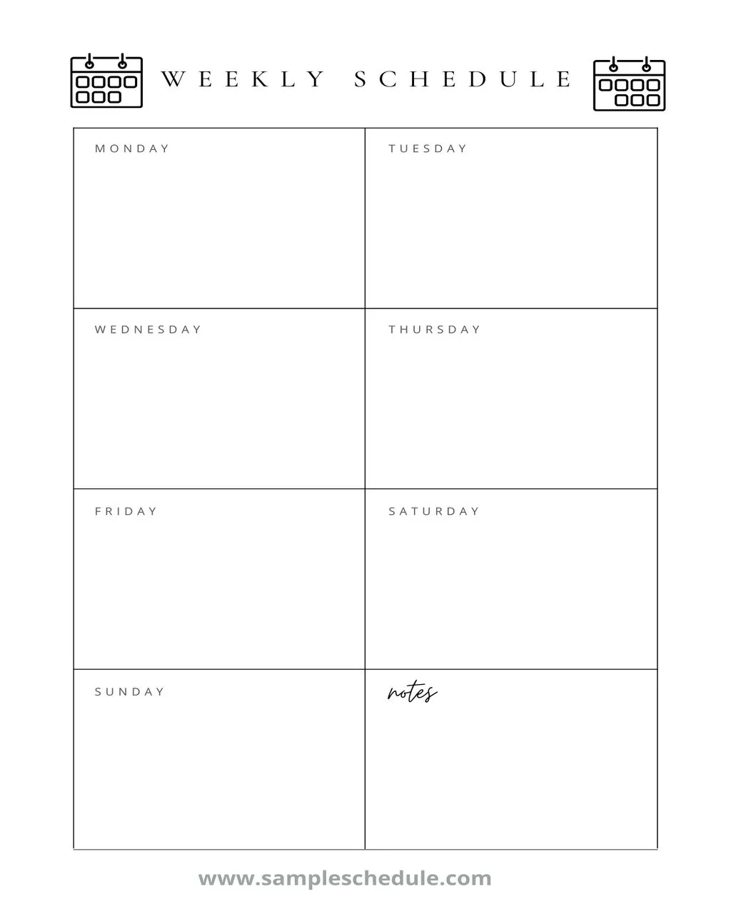 Weekly Schedule Template 11