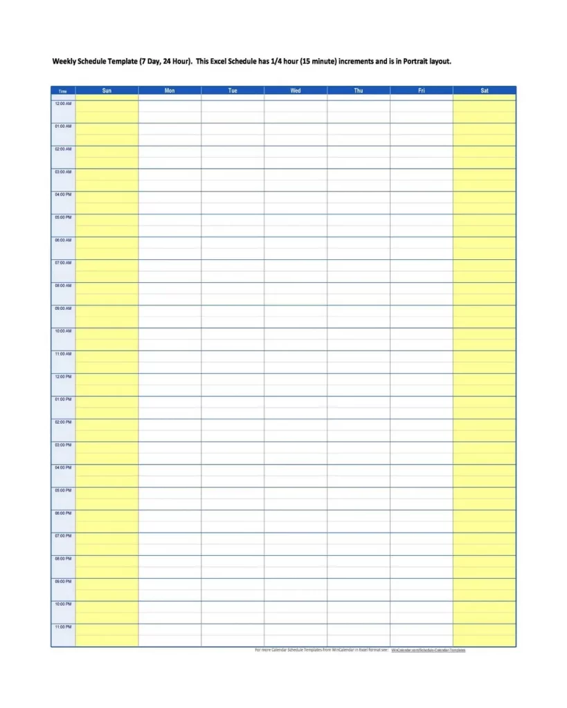 Weekly Schedule Template Excel 21