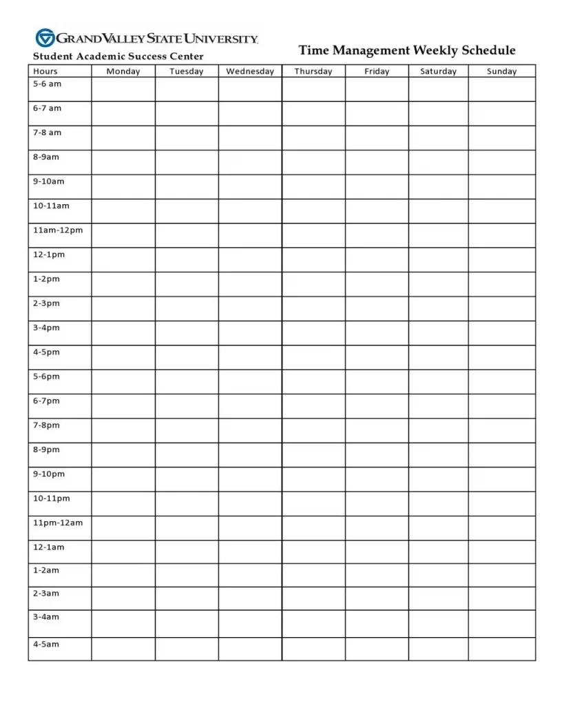Weekly Schedule Template Excel 28