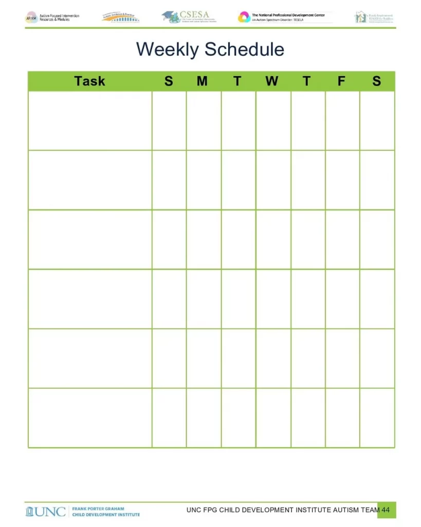 Weekly Schedule Template Excel 42