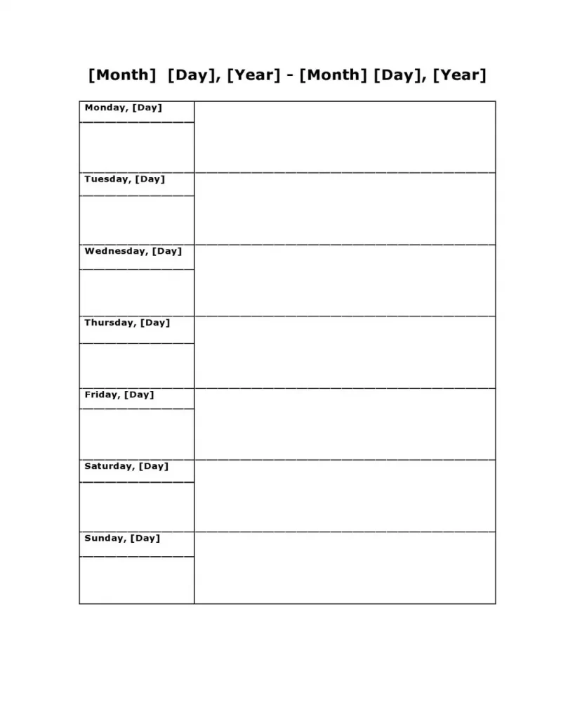 Weekly Schedule Template Excel 44