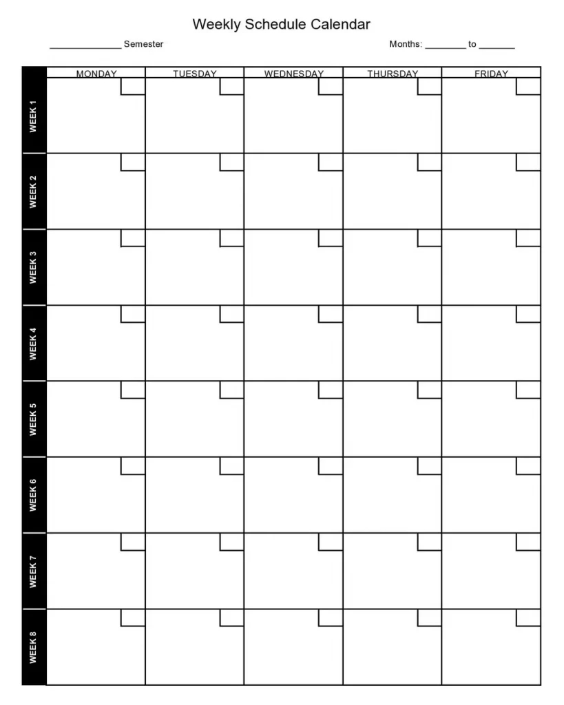 Weekly Schedule Template Excel 47