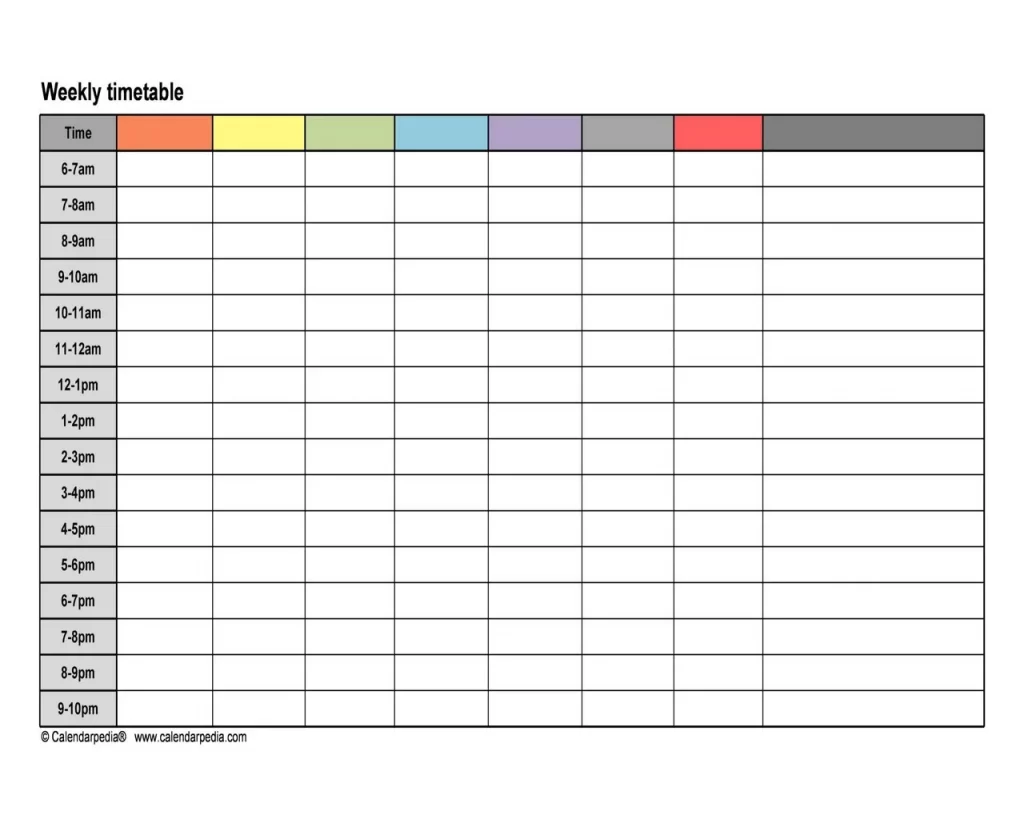 Weekly Schedule Template Word 22