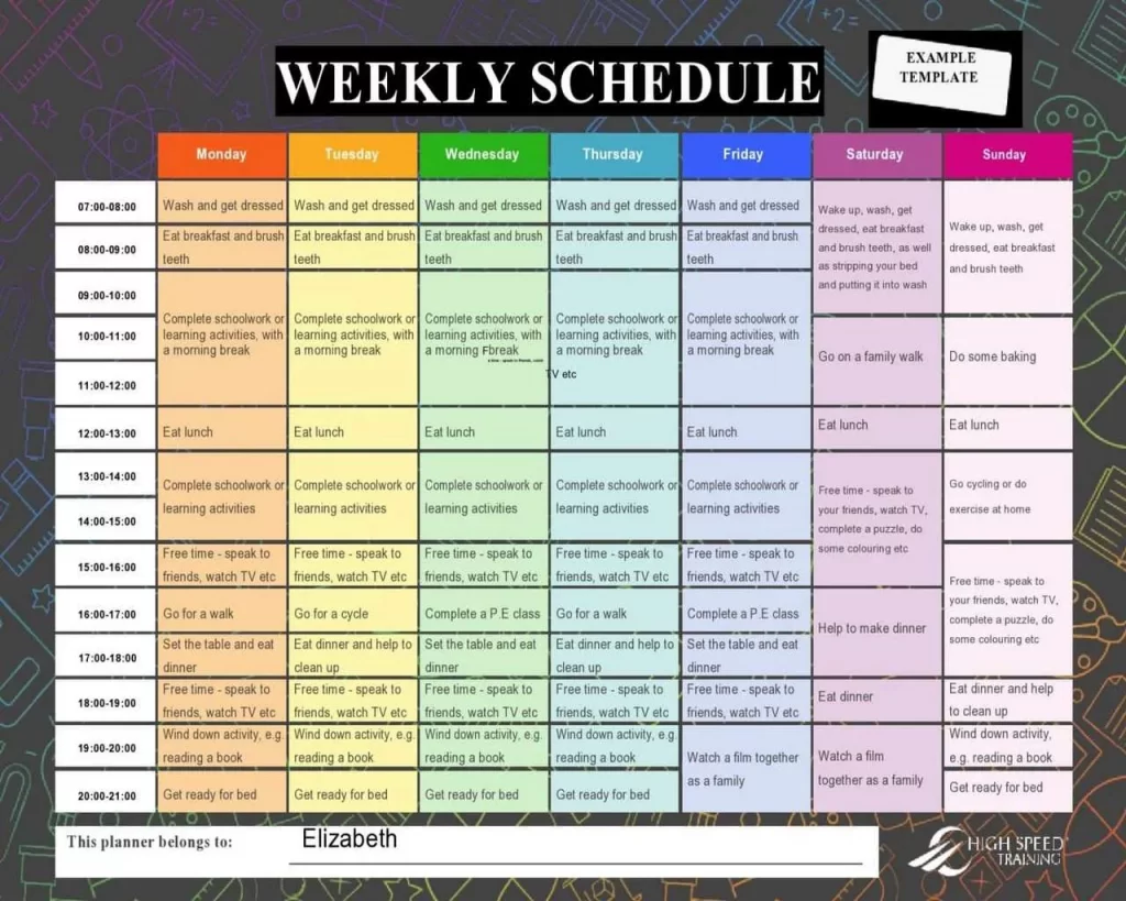 Weekly Schedule Template Word 26