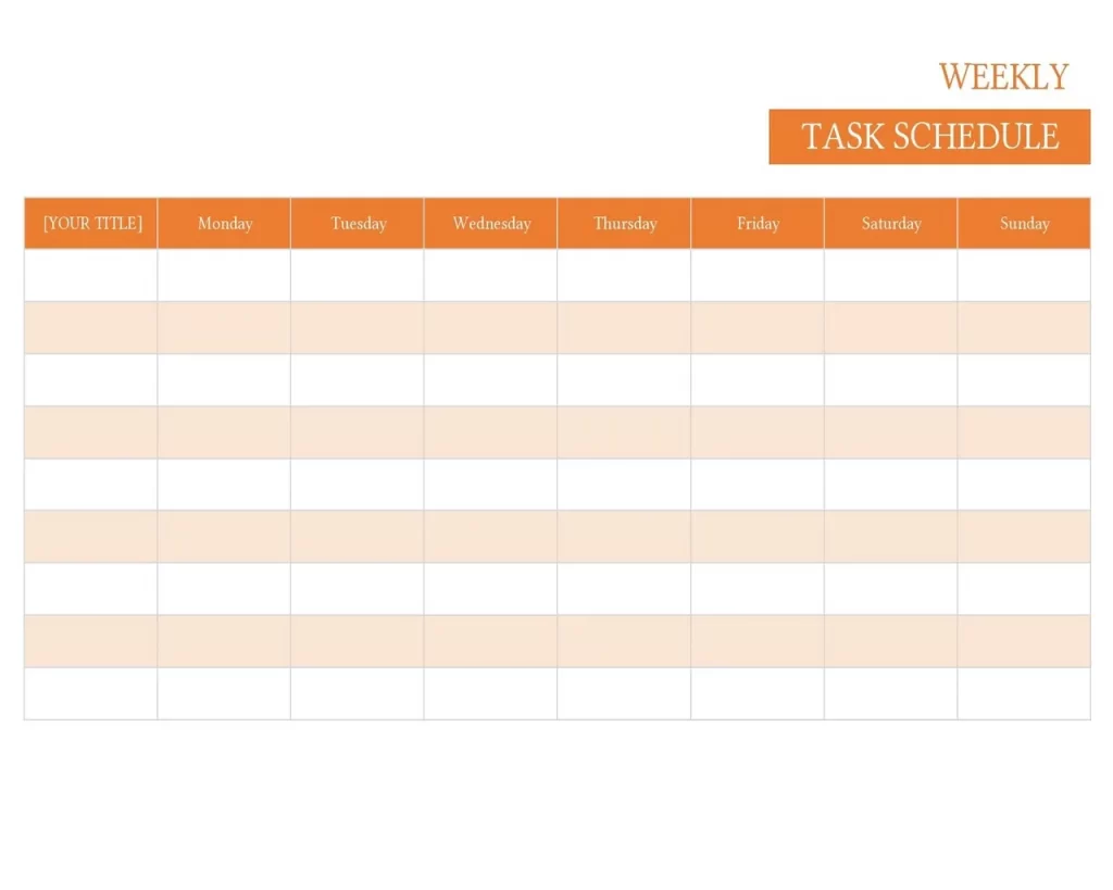 Weekly Schedule Template Word 29