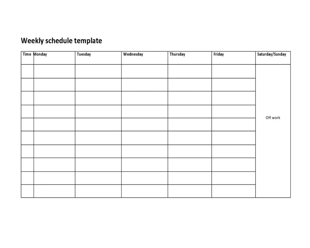 Weekly Schedule Template Word 37