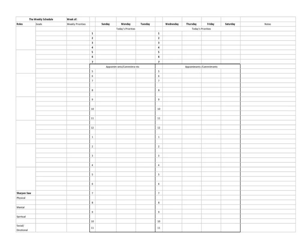 Weekly Schedule Template Word 41