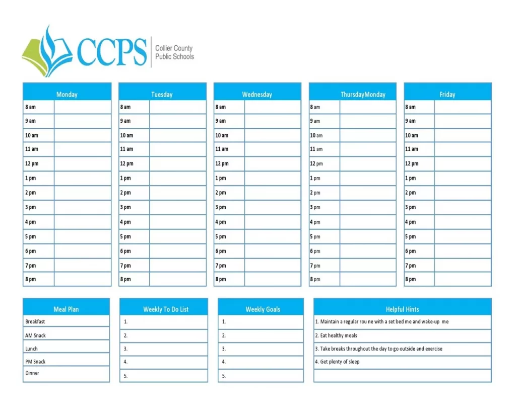 Weekly Schedule Template Word 45